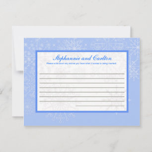 Snowflake Wedding Writable Advice Card