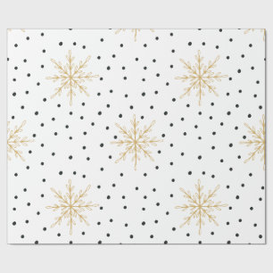 Snowflake White & Gold Wrapping Paper