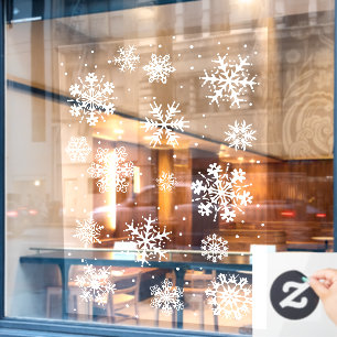 Snowflake window decals, winter