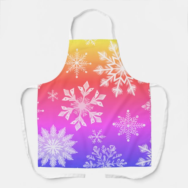 Snowflake Winter Apron - Holiday Cooking & Baking (Front)
