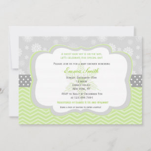 Snowflake Winter Baby Shower Invitations