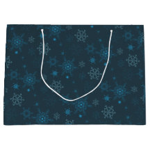 Snowflake winter blue seamless pattern