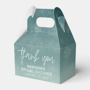 Snowflake Winter Bridal Shower Thank You Favour Box