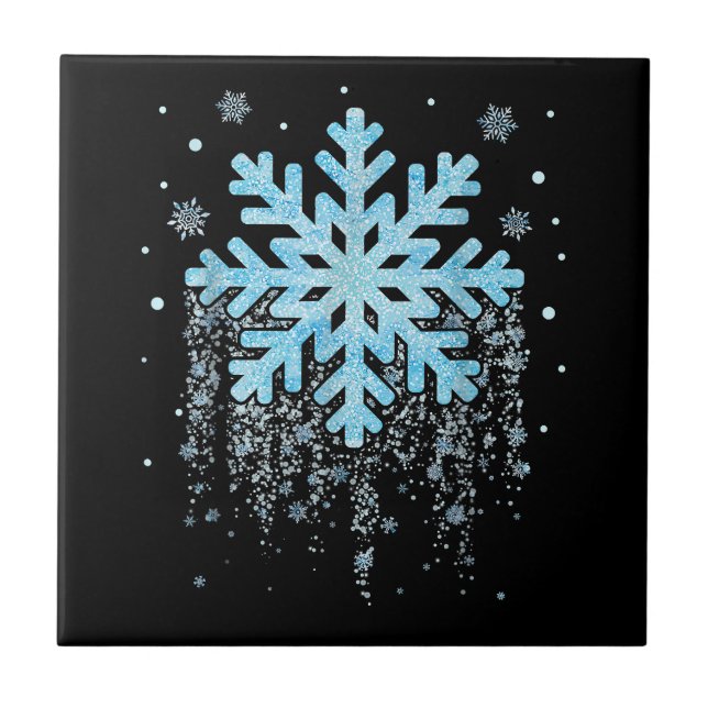 Snowflake Winter Christmas  Ceramic Tile (Front)