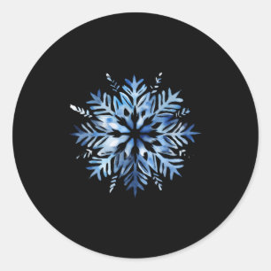Snowflake Winter Christmas Matching  Classic Round Sticker