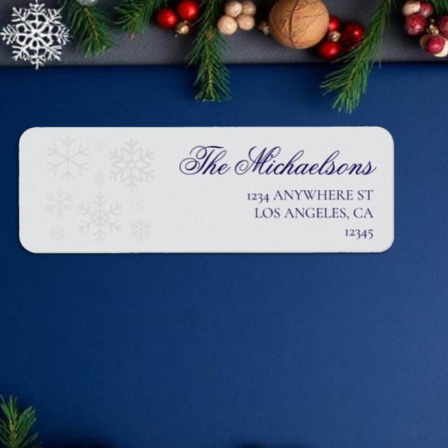 Snowflake Winter Christmas Pattern Return Address Label (Creator Uploaded)