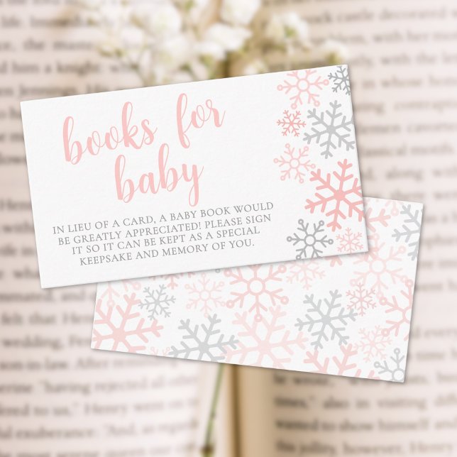 Snowflake Winter Girl Books For Baby Shower Enclosure Card (Snowflake Winter Girl Books For Baby Shower Enclosure Card)