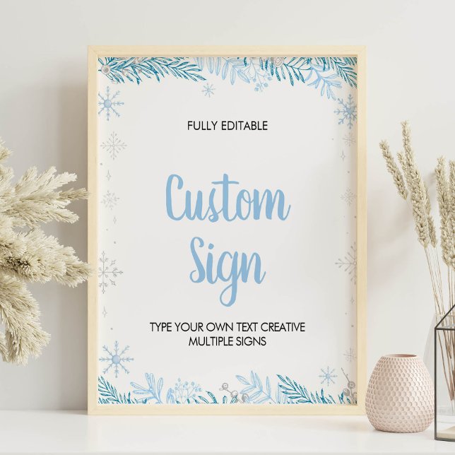 Snowflake Winter Onederland Birthday Custom Sign (Creator Uploaded)