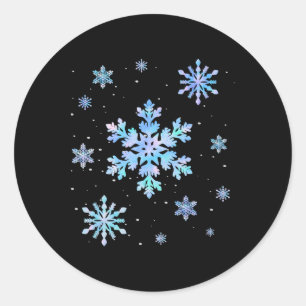 Snowflake Winter Sports Ski Snowboarding Ice Skate Classic Round Sticker