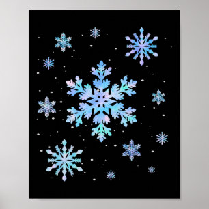 Snowflake Winter Sports Ski Snowboarding Ice Skate Poster