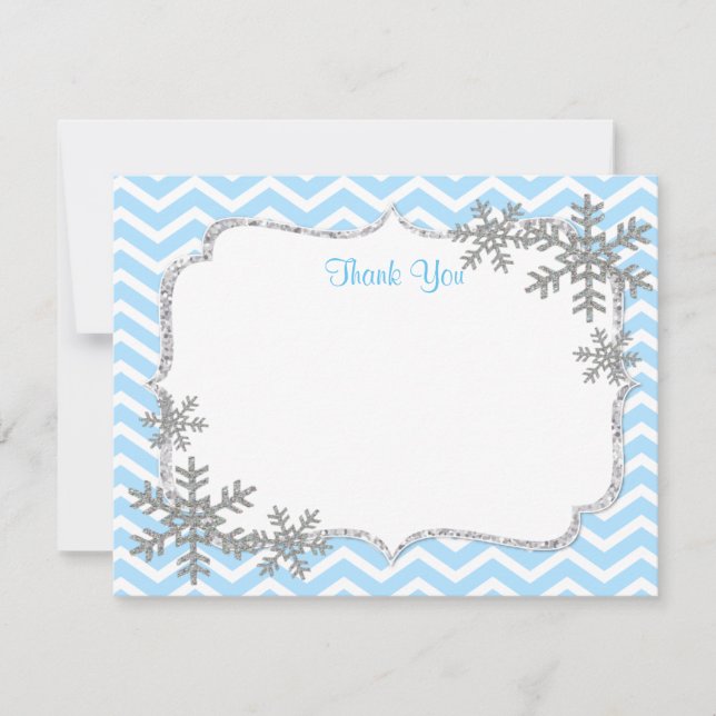 Snowflake Winter Thank You Cards (Front)