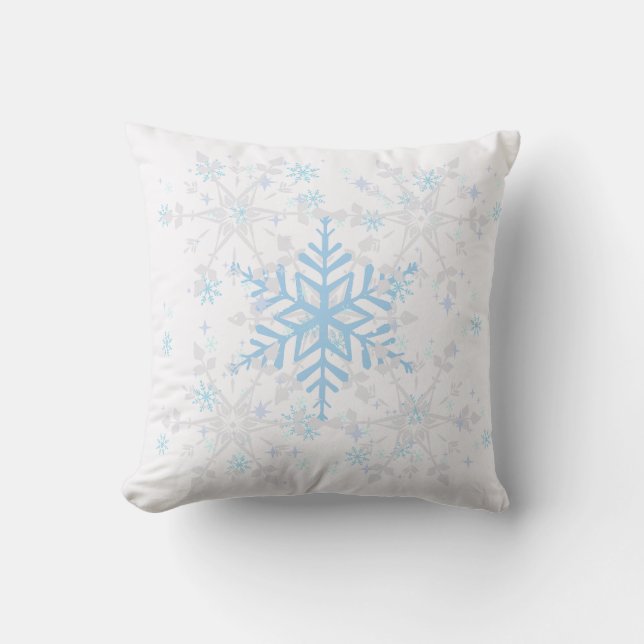 Snowflake Winter Throw Pillow (Front)