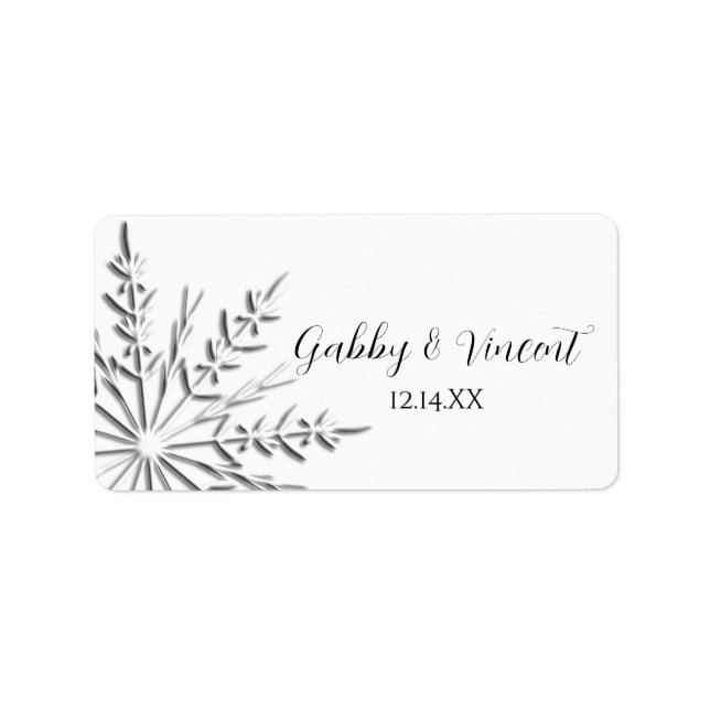 Snowflake Winter Wedding Favour Tag (Front)