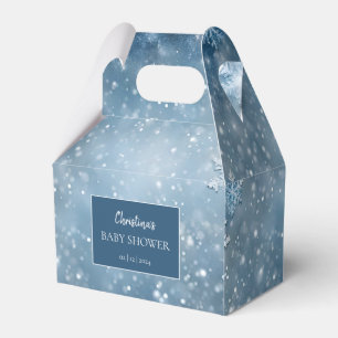 Snowflake Winter Wonderland Baby Shower Blue Favour Box