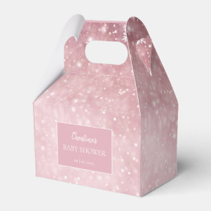 Snowflake Winter Wonderland Baby Shower Pink Favour Box