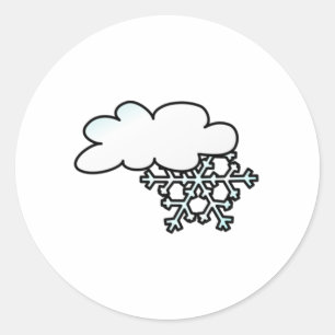 Snowflake with Cloud Classic Round Sticker