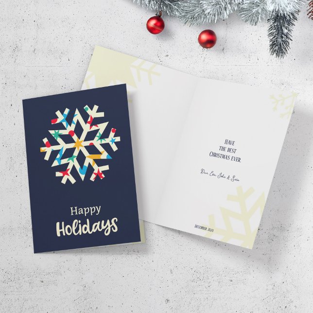 Snowflake with star pattern, Christmas greetings. Holiday Card (Creator Uploaded)