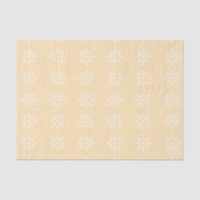 Snowflake Xmas Design Peach Holiday Christmas Tissue Paper (Front)