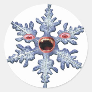 Snowflake Zombie! Distressed Round Stickers