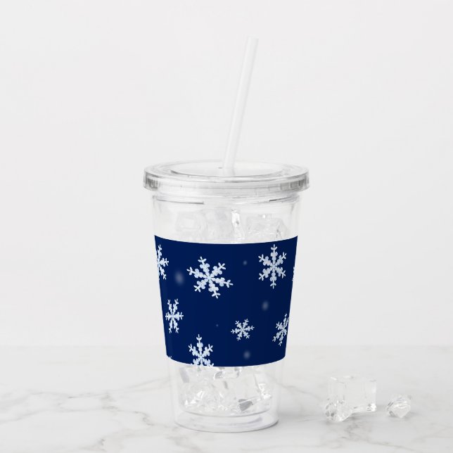 Snowflakes Acrylic Tumbler (Back Ice)