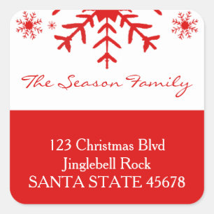 Snowflakes address square sticker