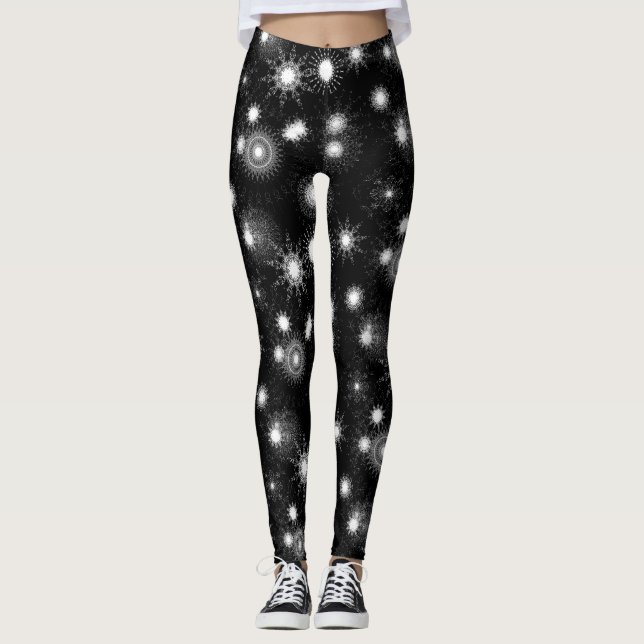 Snowflakes All Over Print Leggings (Front)