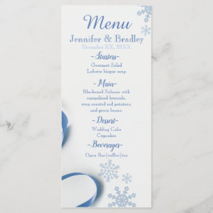Snowflakes and Blue Ribbons Menu