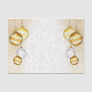 Snowflakes And Christmas Balls Tissue Paper