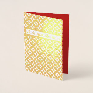 Snowflakes and Circles Gold Foil Holiday card