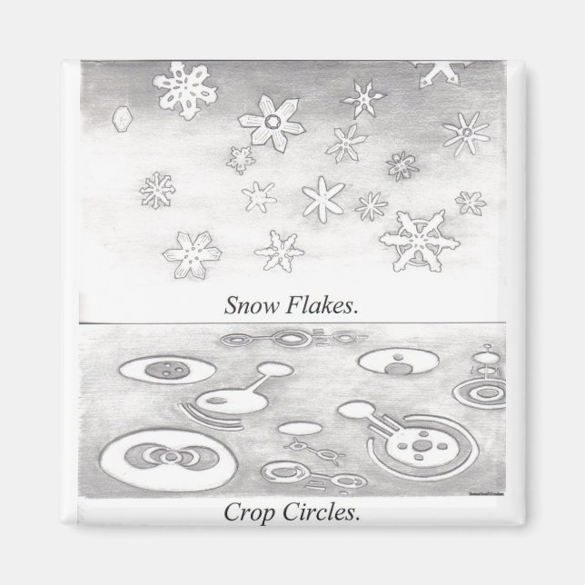 Snowflakes and Crop Circles Compared Magnet (Front)
