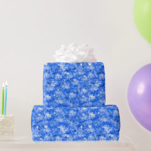 Snowflakes and Ice in Bright Blue Wrapping Paper