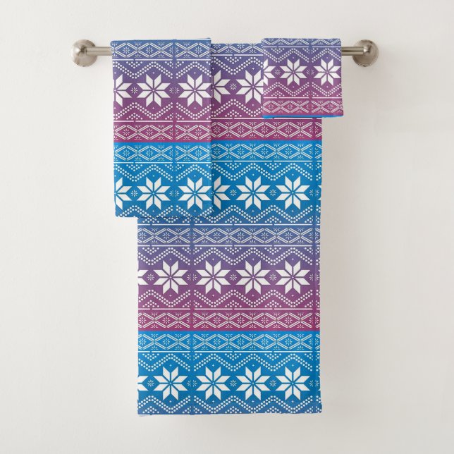 Snowflakes and Lace Bath Towel Set (Insitu)
