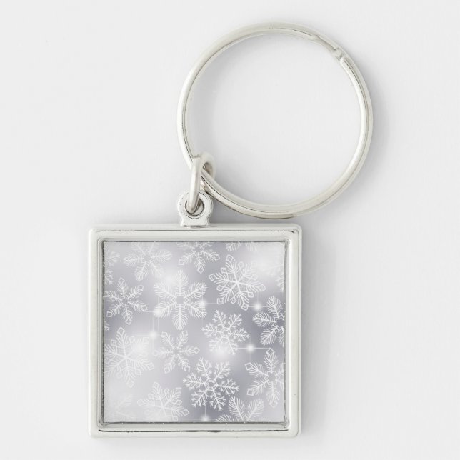 Snowflakes and lights key ring (Front)