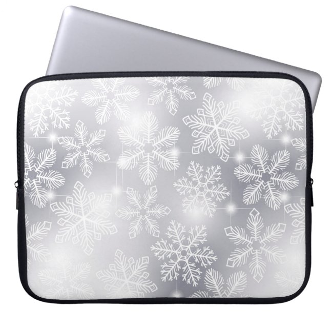 Snowflakes and lights laptop sleeve (Front)