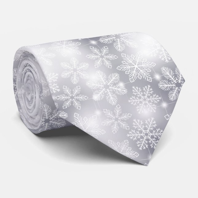 Snowflakes and lights tie (Rolled)