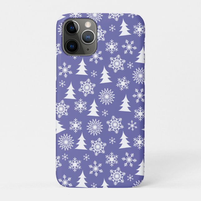 Snowflakes and Pine Trees Case-Mate iPhone Case (Back)