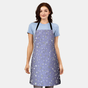 Snowflakes and Sparkles over L Purple Apron