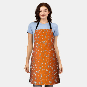 Snowflakes and Sparkles over Orange Apron