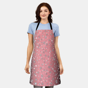 Snowflakes and Sparkles over Peach Apron