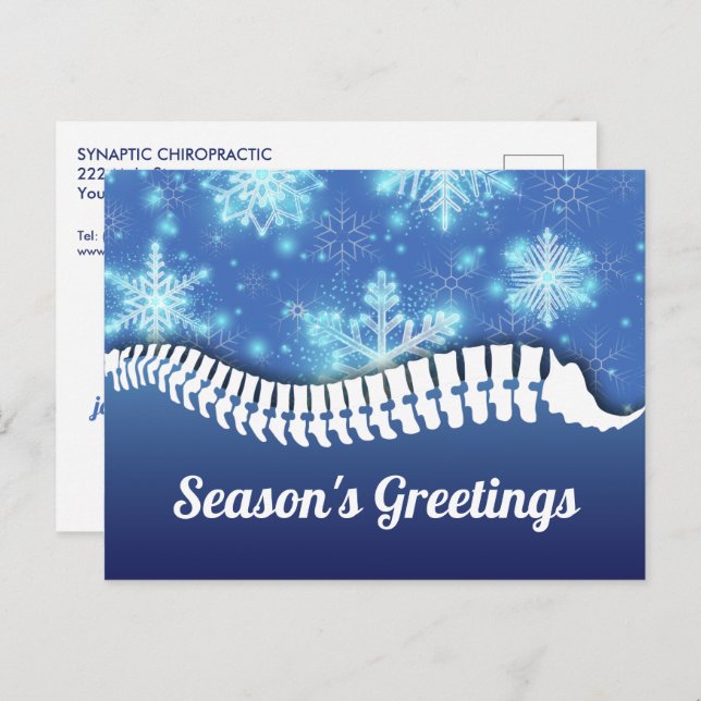 Snowflakes and Spine Chiropractic Holiday Postcard (Front/Back)