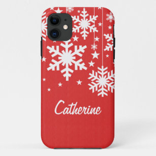 Snowflakes and Stars CM iPhone 5 BT ID Case, Red Case-Mate iPhone Case