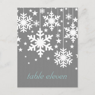Snowflakes and Stars Table Postcard, Grey Postcard