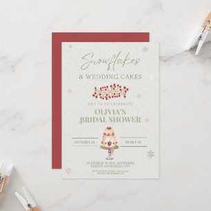 Snowflakes and wedding cake bridal shower  invitation