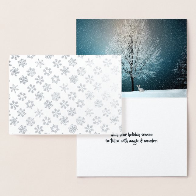 Snowflakes and Wonder Winter Holidays Real Foil Card (Display)