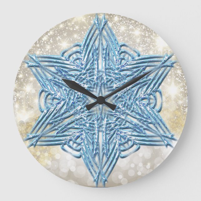 Snowflakes Art 12 Wall Clocks & Numeral Options (Front)