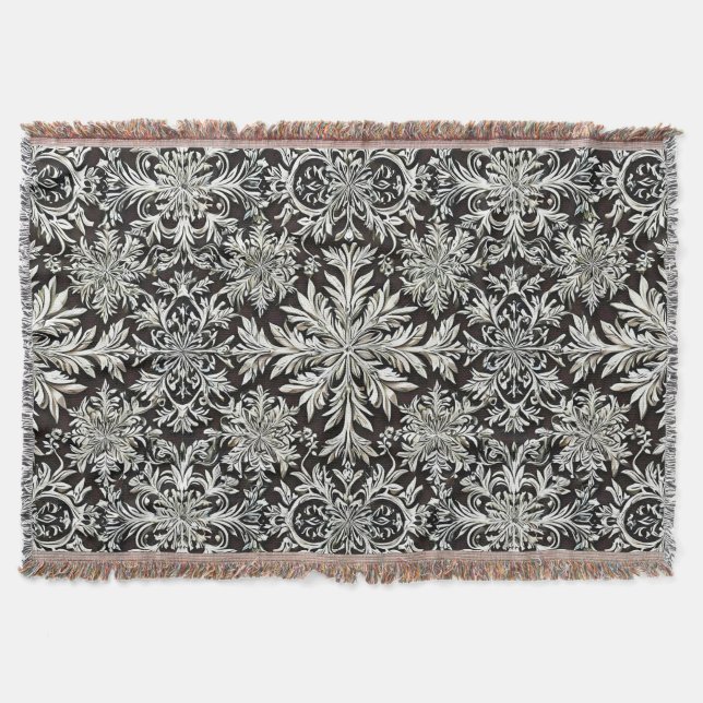 Snowflakes art throw blanket (Front)