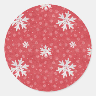 Snowflakes at Christmas Eve Invitation Classic Round Sticker