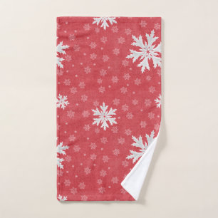Snowflakes at Christmas Eve Invitation Hand Towel