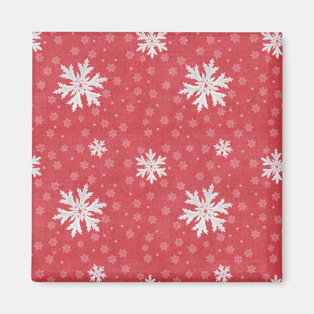 Snowflakes at Christmas Eve Invitation Magnet (Front)