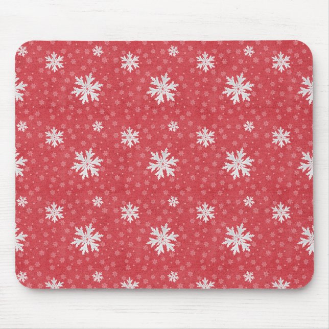 Snowflakes at Christmas Eve Invitation Napkins Tis Mouse Pad (Front)